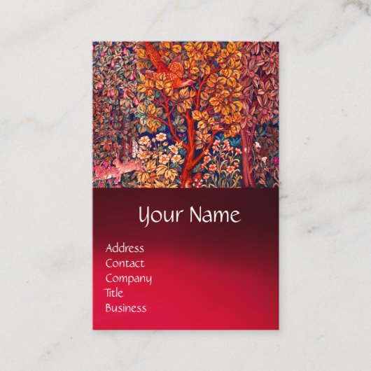 WALDBÄLDER Hares, Pheasant, Rote Blüte Visitenkarte (Vorderseite)