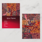 WALDBÄLDER Hares, Pheasant, Rote Blüte Visitenkarte (Vorne/Hinten)