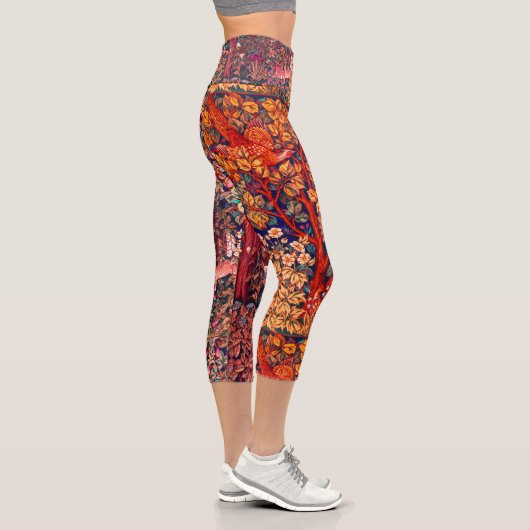 WALDBÄLDER Hares, rote Blüte Capri Leggings (Rechts)