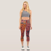 WALDBÄLDER Hares, rote Blüte Capri Leggings (Vorderseite)