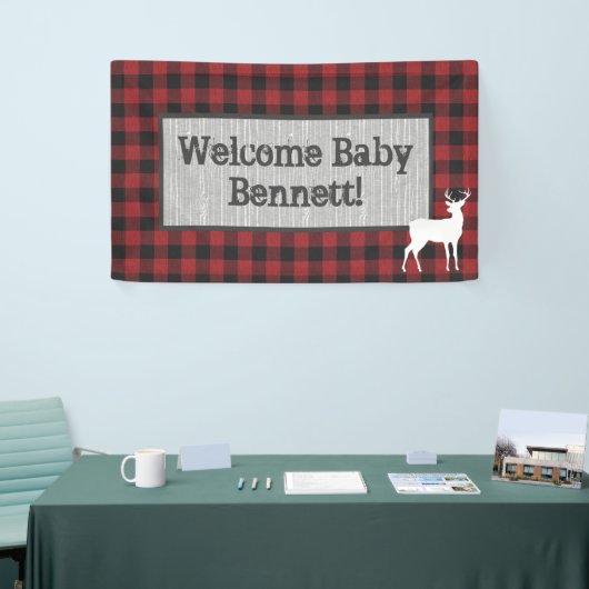 Waldbanner - rot und schwarz Kariert Banner (Messeveranstaltung)