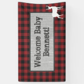 Waldbanner - rot und schwarz Kariert Banner (Vertikal)