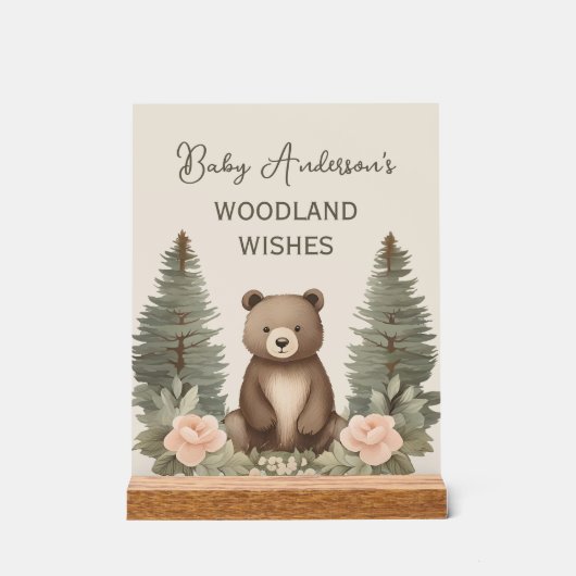 Waldbär Acrylschild (Vorderseite)