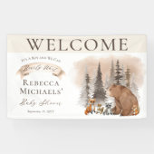 Waldbär |Baby-Dusche für Tiere vor dem Abwarten Banner (Horizontal)