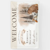 Waldbär |Baby-Dusche für Tiere vor dem Abwarten Banner (Vertikal)