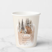 Waldbär |Baby-Dusche für Tiere vor dem Abwarten Pappbecher (Rückseite)