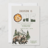 Waldbär Erste Geburtstagsparty Einladung (Vorderseite)