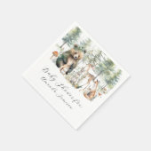 Waldbär Hirschbaum Niedliche Tiere Kinderdusche Serviette (Ecke)