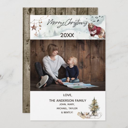 Waldbär mit Foto Frohe Weihnachten (Vorne/Hinten)