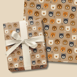 Waldbär niedliche Kinder Geschenkpapier Set
