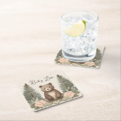 Waldbär Rechteckiger Pappuntersetzer (Vor Ort)