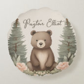 Waldbär Rundes Kissen (Rückseite)