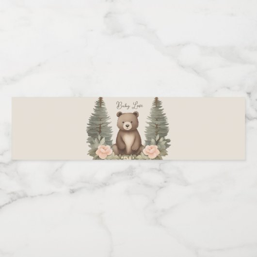 Waldbär Wasserflaschenetikett (Einzelnes Label)