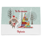 Waldbär Weihnachten Große Geschenktüte (Vorderseite)