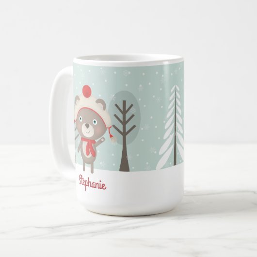Waldbär Weihnachten Kaffeetasse (Vorderseite Links)