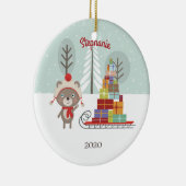 Waldbär Weihnachten Keramik Ornament (Rechts)