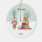 Waldbär Weihnachten Keramik Ornament (Links)