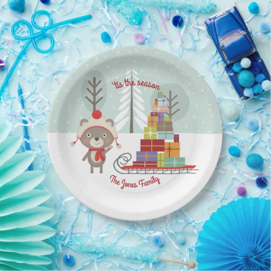 Waldbär Weihnachten Pappteller (Party)