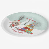 Waldbär Weihnachten Pappteller (Schrägansicht)