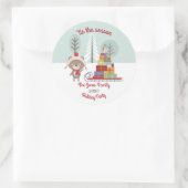 Waldbär Weihnachten Runder Aufkleber (Tasche)