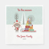 Waldbär Weihnachten Serviette (Vorderseite)