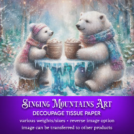 Waldbären mit heißer Schokolade Seidenpapier