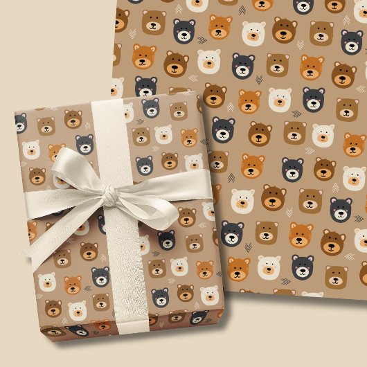 Waldbären niedliche Kinder Geschenkpapier Set