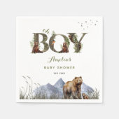 Waldbärenabenteuer Moss Green Oh Boy Serviette (Vorderseite)