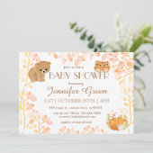 Waldbärenaugen Fox Kinderdusche Einladungen (Stehend Vorderseite)