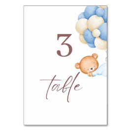 Waldbärenballoons Junge 1. Geburtstag Tischnummer