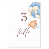 Waldbärenballoons Junge 1. Geburtstag Tischnummer (Rückseite)