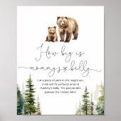 Waldbärenbär, wie groß das Bauchspiel der Mama ist Poster (Vorne)