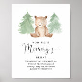 Waldbärenbär, wie groß das Bauchspiel der Mama ist Poster (Vorne)