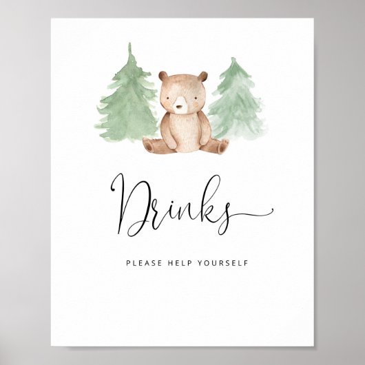 Waldbärengetränke helfen dir selbst Poster (Vorne)