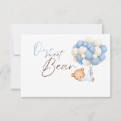 Waldbärenjunge 1. Geburtstag Party Pastel Dankeskarte (Rückseite)