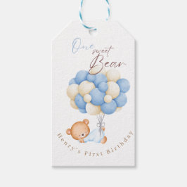 Waldbärenjunge 1. Geburtstag Party Pastel Geschenkanhänger