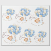 Waldbärenjunge 1. Geburtstag Party Pastel Geschenkpapier (Flach)