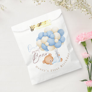 Waldbärenjunge 1. Geburtstag Party Pastel Geschenktütchen