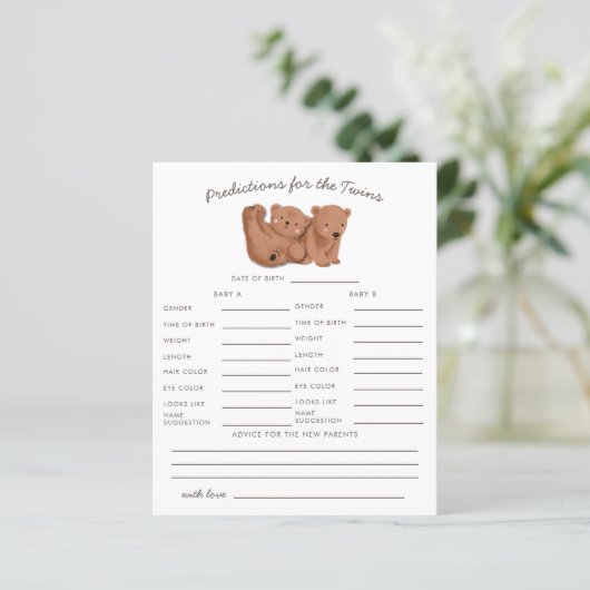 Waldbärenkarte: Vorhersagen und Ratschläge (Stehend Vorderseite)