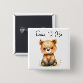 Waldbärenpapa als Kinderdusche Button (Vorne & Hinten)