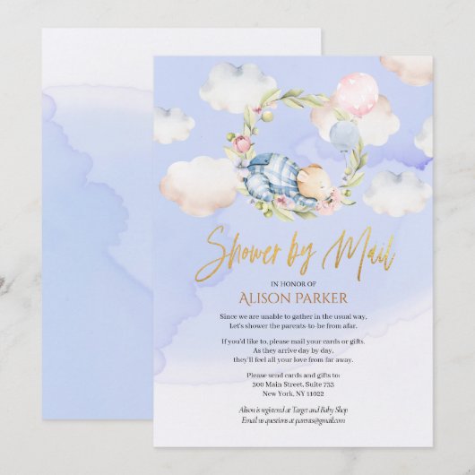 Waldbärentraum | Kinderdusche per Post Einladung (Vorne/Hinten)