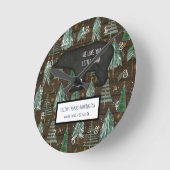 Waldbärenwald Baby Boy Birth Stats Runde Wanduhr (Winkel)