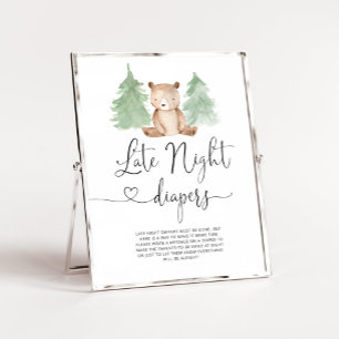 Waldbärenwald Späte Nacht Windeln Poster