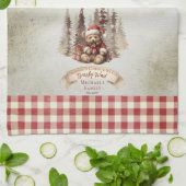 Waldbärenweihnachtsfest kommt schon früh. geschirrtuch (Gefaltet)