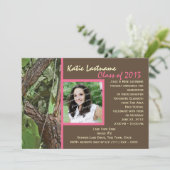 Waldbaum-Abschluss Einladung (Stehend Vorderseite)