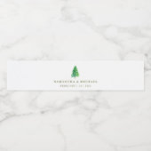 Waldbaum Einfache Wasserfarbendekoration Hochzeit Wasserflaschenetikett (Einzelnes Label)