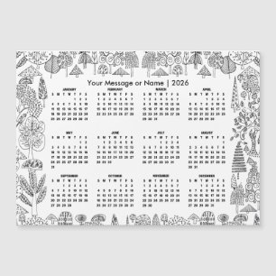 Waldbaum-Kalender 2026 Personalisierter Magnet