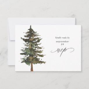 Waldbaum mit Essens-RSVP-Karte RSVP Karte