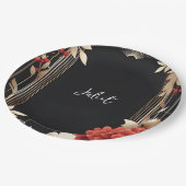 Waldbaum Rustikaler Stallbaum Brautparty Pappteller (Schrägansicht)