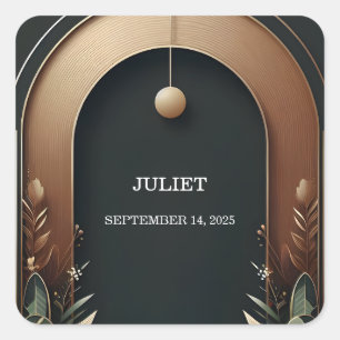 Waldbaum Rustikaler Stallbaum Brautparty Quadratischer Aufkleber